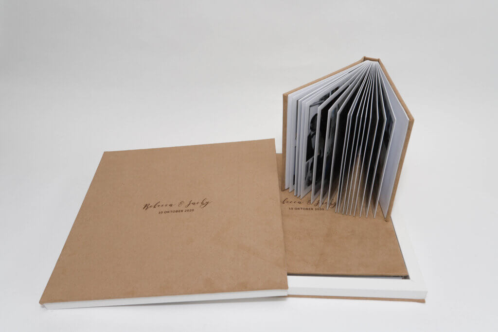 Fotoalbum met 60 pagina's - ideaal voor herinneringen - rosé - linnen - 25 x 25 cm